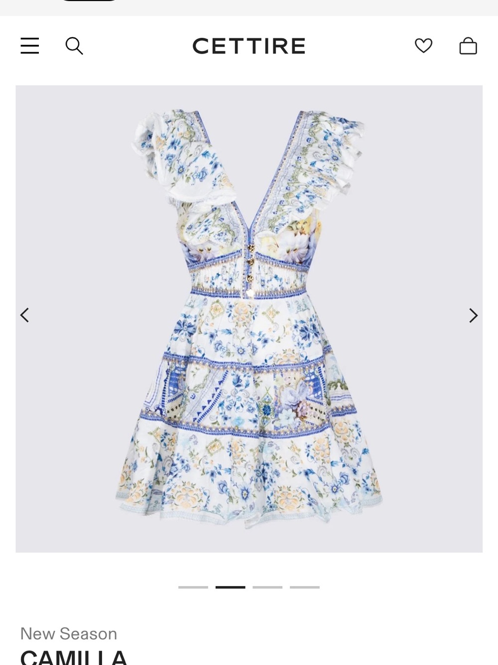 CAMILA mini dress in Blue / White / Gold - Picture 3 of 6